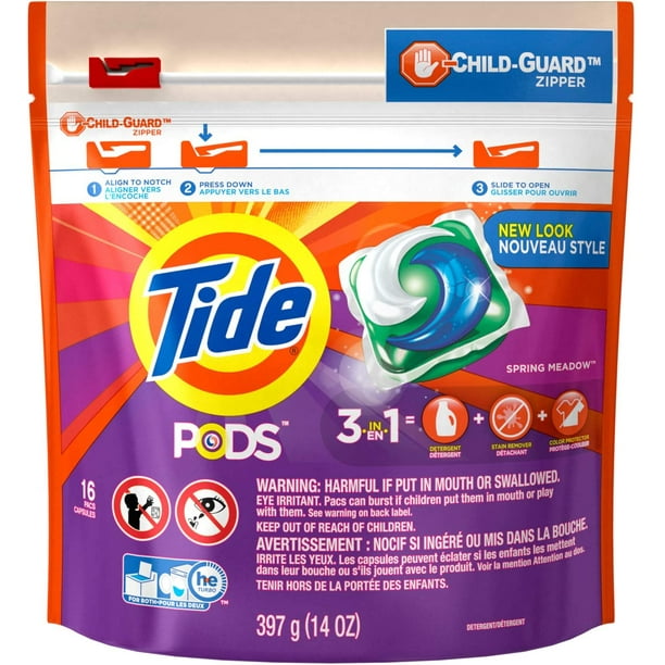 Tide Pods Laundry Detergent Spring Meadow, 16 Ea, 3 Pack