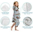 thumbnail image 7 of Blue Baseball Gear Pattern Hooded Bath Towel，50"x30" for Ages 3 To 12 Kids, Quick Dry Lightweight Soft Microfiber Hood Beach Towel Cover Up for Kids, 7 of 7
