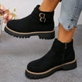 thumbnail image 6 of SKIYLEVZ Warm Boots for Womens Winter Fashion Ankle Boots Warm Cozy Boots with Fleece Lined Thick Flatform Warm Boots Winter Footwear Casual Boots Party Outfit, 6 of 9