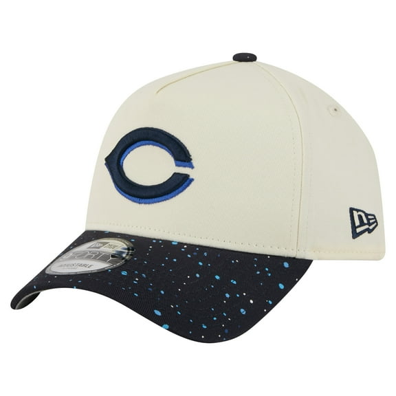 Men's New Era  Cream Cincinnati Reds Speckle A-Frame 9FORTY Adjustable Hat
