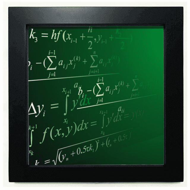 Formules Mathématiques de Calcul Peintes en Bâton Cadre Carré Noir Image Murale Table