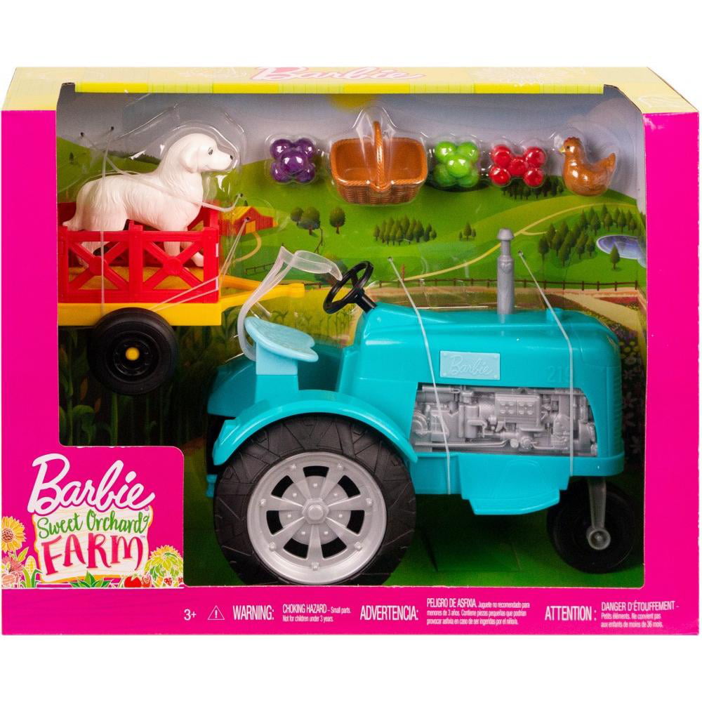 barbie on a tractor