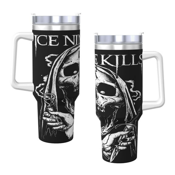 Ice Nine Kills 40 Oz Tumbler With Handle And Straw Double Wall Stainless Steel Sublimation Tumbler With Handle Leakproof,Bpa-Free,Keep Cold Hours