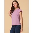 thumbnail image 3 of INSPIRE CHIC Blouse à Manches Courtes Col en V pour Femmes, 3 of 5