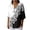 #080-Black, variant on Craaazy Spring Tops for Women Loose Fit Printed V Neck 3/4 Sleeve Cotton Blend T-shirt for Vacation