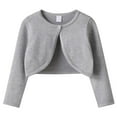 thumbnail image 5 of AWZXDE Girls Solid Color Knit Cardigan Shawl Jacket Casual Versatile Fashion Top to Wear with Dresses Lightweight Button Up Open Front Long Sleeve Cover Up for Spring and Fall Grey,2-3 Years, 5 of 5