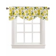 thumbnail image 7 of Tie Up Valance Curtain for Kitchen, Summer Lemon on Vintage Letter Rod Pocket Short Curtains Adjustable Tie-Up Shade Valances, Pink Flower Leaves Window Treatment for Bathroom Living Room Bedroom, 7 of 7