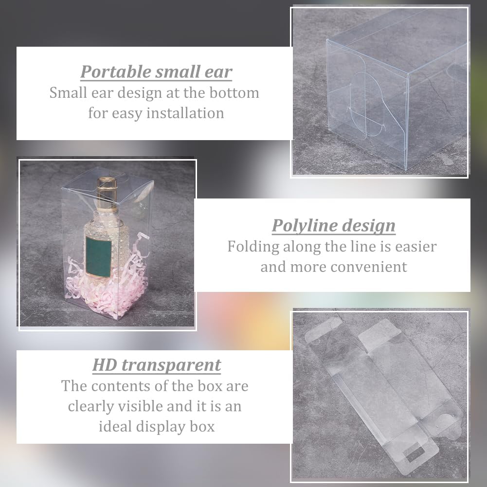 75 Pack Clear PVC Plastic Gift Boxes – 8cm Cube, For Bomboniere, Party Favors