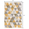 thumbnail image 3 of 2â€™ x 4â€™ Yellow Triangular Lattice Area Rug, 3 of 8