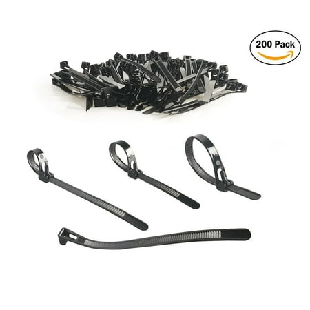 200pcs Releasable & Reusable Cable Ties for Wire Organization and