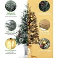 thumbnail image 4 of Christmas Tree 3FT Pre-Lit Artificial Xmas Tree with 78 LED Lights, Potted Base,Snow Flocked,  Battery Operated, Easy Fold Storage, Small Christmas Trees for Indoor Outdoor DecorBattery Powered Light, 4 of 7