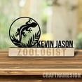 thumbnail image 2 of Craftnamesign Custom Wooden Gecko Desk Name Plate, Ledge Lizard Metal Nameplate for desk, 2 of 5