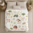 thumbnail image 4 of YShenghong Playful Farm Animals With Tractor And Red Barn Printed Flannel Blanket, 4 of 7