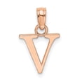 thumbnail image 1 of Diamond2Deal 14K Rose Gold Block Letter V Initial Pendant for Women, 1 of 3