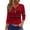 Red, variant on American Flag 250th Anniversary T Shirt Women 3/4 Sleeve V Neck Button 1776-2026 USA Tops
