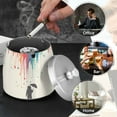 thumbnail image 4 of Yayeee Ashtray with Lid for Cigarette Smokeless Stainless Steel Home Ash Holder, Black Astronaut, 4 of 7