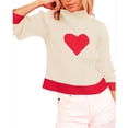 thumbnail image 3 of Baqcunre Valentine'S Day Shirts For Women Fall Vintage Sweater Loose Long Sleeve Crewneck Knitted Pullover Sweater Color Matching Tops(Beige S-XL),Womens Tops Graphic Tees Shirts For Women, 3 of 6