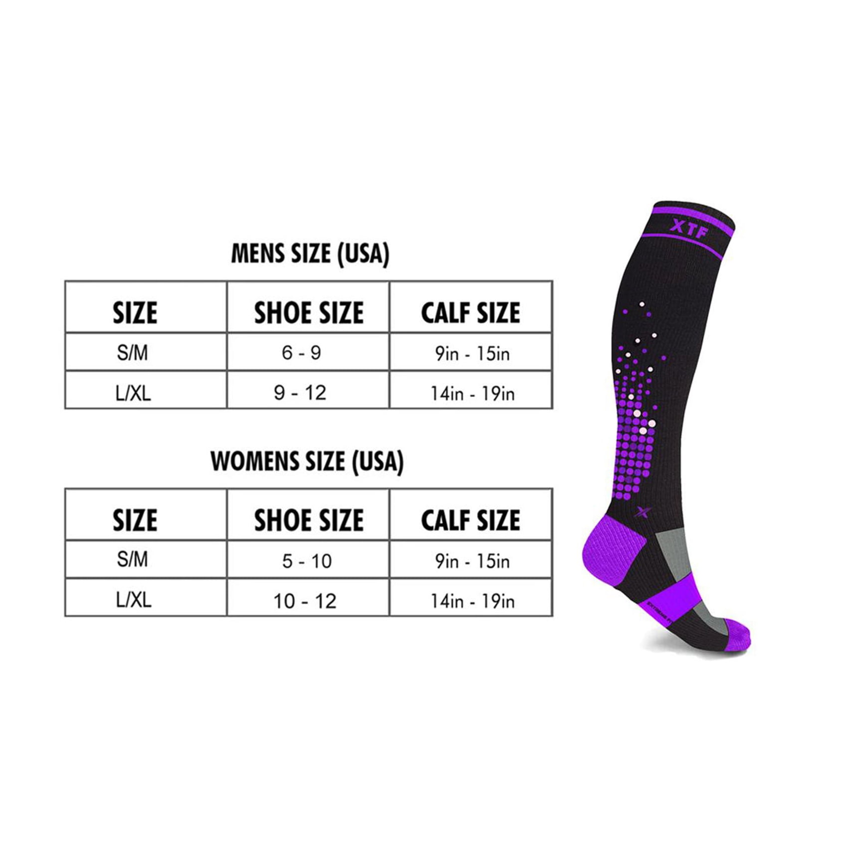 XTF High-Intensity Run+ Sports Knee-High Compression Socks (3-Pairs or 6-Pairs)