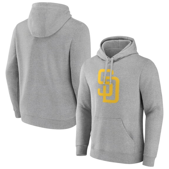 Men's Heather Gray San Diego Padres Official Logo Pullover Hoodie