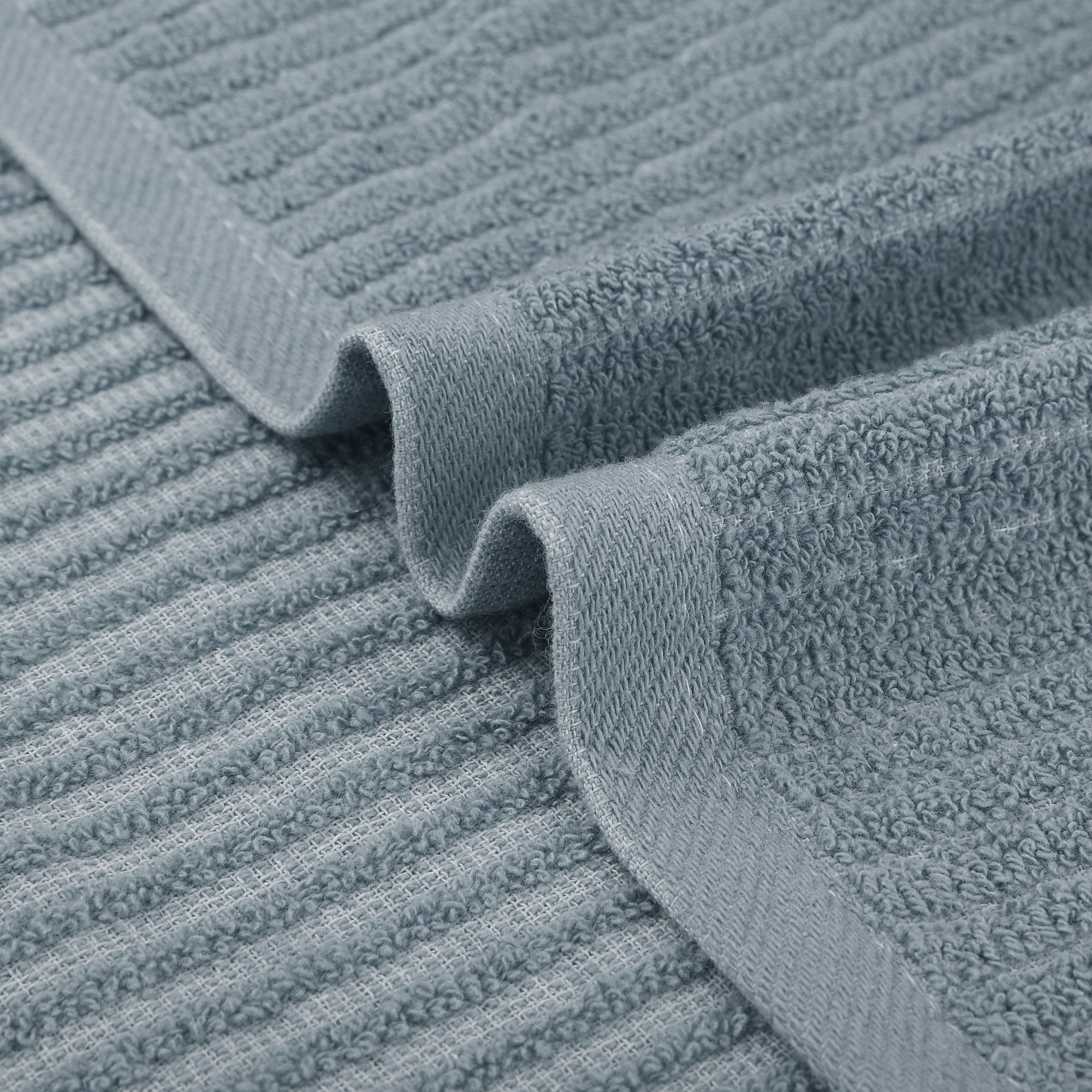Unique Bargains Striped Pattern 2 Pack Hand Towels Absorbent and Quick Drying Towel Grey 13" x 29"