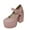 Pink, variant on Fesfesfes Platform Heels Womens Dress Chunky High Heel Shoes Thick Heel Platform Pump Toe Shoes 5.5(36)