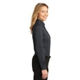 thumbnail image 2 of Port Authority L608 Ladies Long Sleeve Easy Care Shirt, Classic Navy & Light Stone - 4XL, 2 of 4