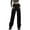 Black, variant on Cargo Pants for Women High Waisted Retro Multi Pocket Straight Work Pants Female Fall and Winter Waist Loose Thin Wide Leg Casual Pants Dickies Pants Black