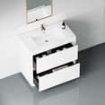thumbnail image 6 of 36-inch Glossy White Vanity with Stone Resin Sink and U - shape Drain for Efficient Bathroom Use, 6 of 7