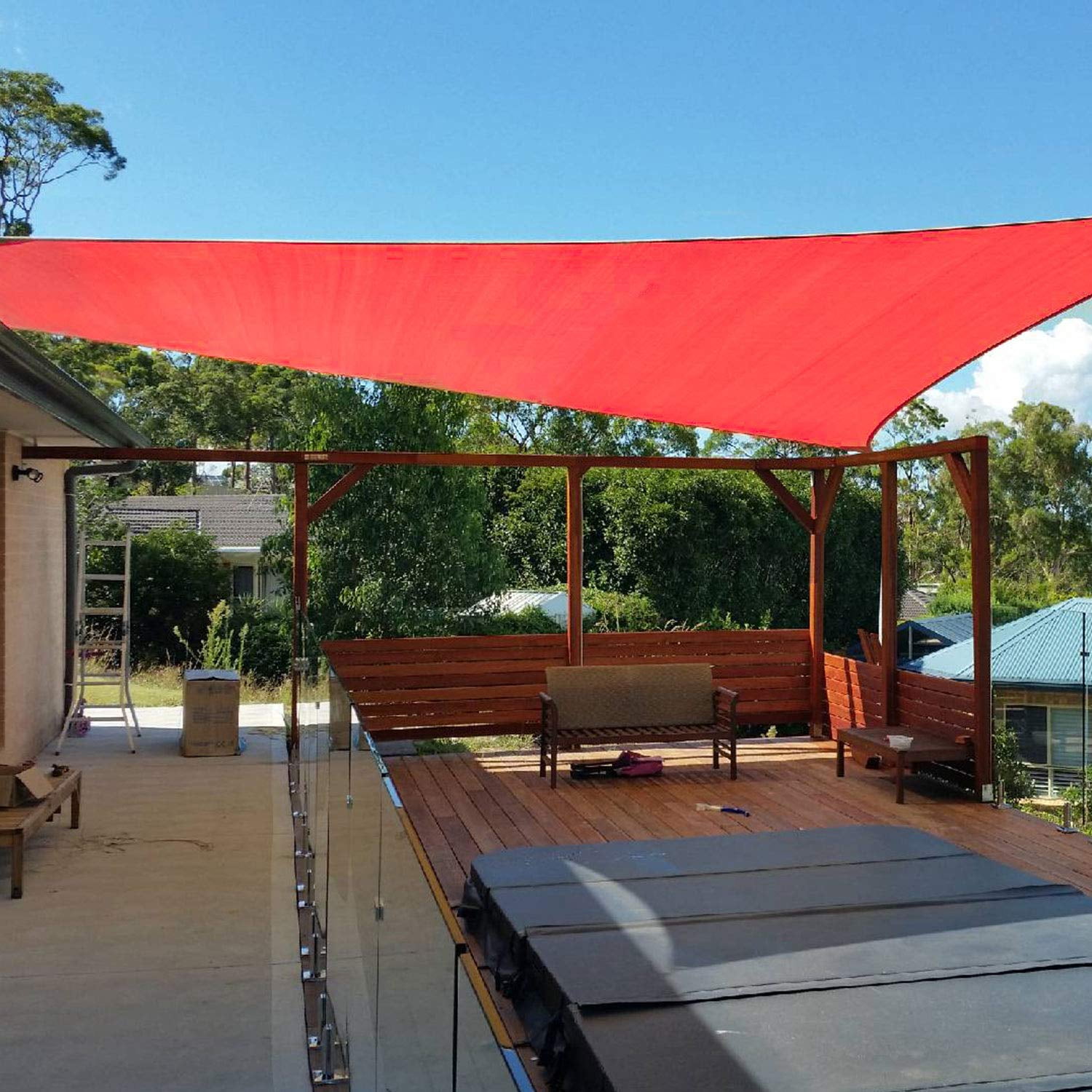 Outdoor Sunshade Sail Canvas Canopies & Privacy Screens Shading for Patio Garden Backyard, 10'x10'