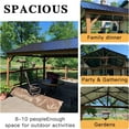 thumbnail image 2 of 12'x14' Hardtop Gazebo, Outdoor Wooden Coated Aluminum Frame Hard Top Gazebo with Galvanized Steel Double Roof, Permanent Metal Roof Gazebo Pavilion for Deck, Patio and Garden (Yellow-Brown), 2 of 6