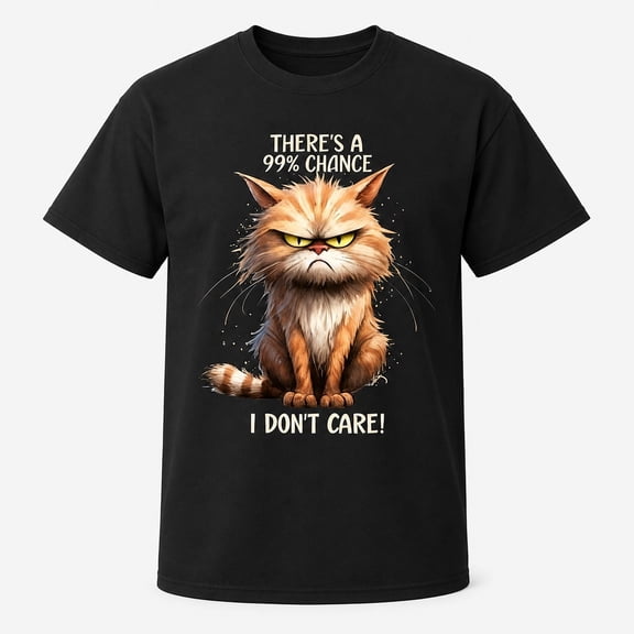 Funny Grumpy Cat Graphic T-Shirt, Unisex Classic Fit Cotton Tee
