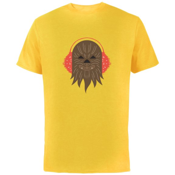 Star Wars Chewbacca Holiday Earmuffs - Short Sleeve Cotton T-Shirt for Adults - Customized-Yellow