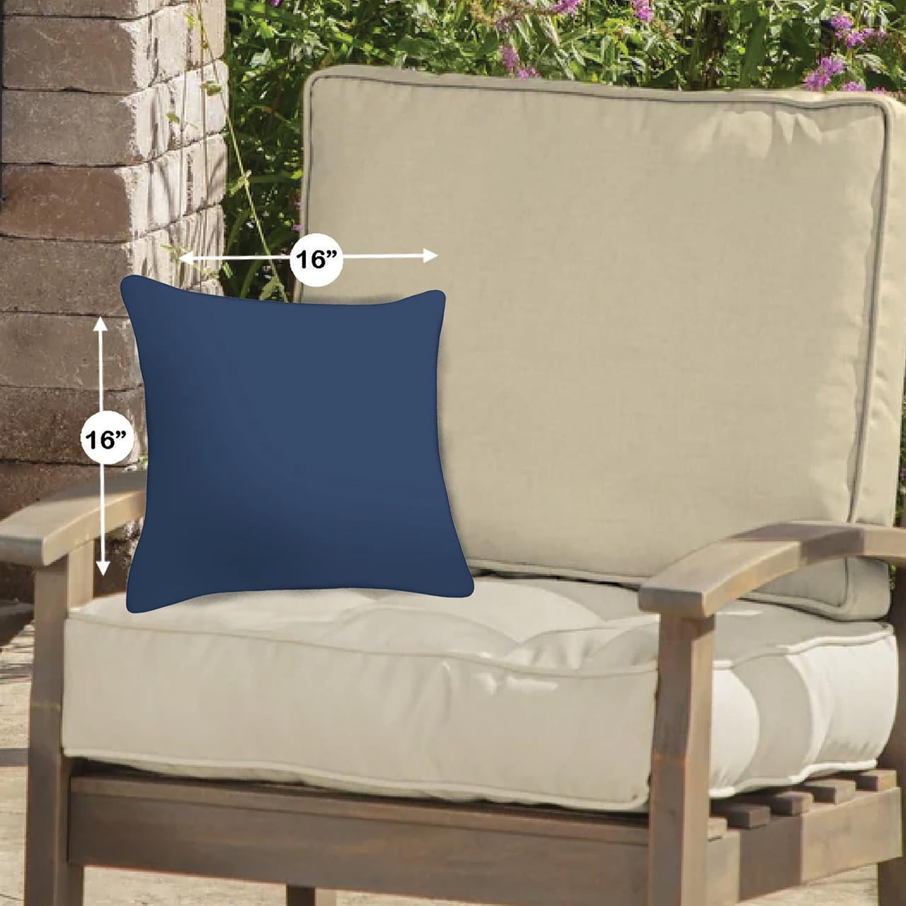 Mainstays 16" x 16" Solid Decorative Outdoor Throw Pillow, Indigo