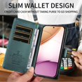 thumbnail image 3 of For Samsung Galaxy S26 5G 6.3inch Phone Case Wallet, RFID Blocking Magnetic Buckle Flip Leather TPU Cover with Card Holder Wrist Strap Shockproof Phone Case,Green,For Galaxy S26 (5G), 3 of 9