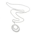 thumbnail image 1 of Femmes Mode Double Cercles Strass Incrusté Longue Chaîne Collier Bijoux Cadeau, 1 of 8