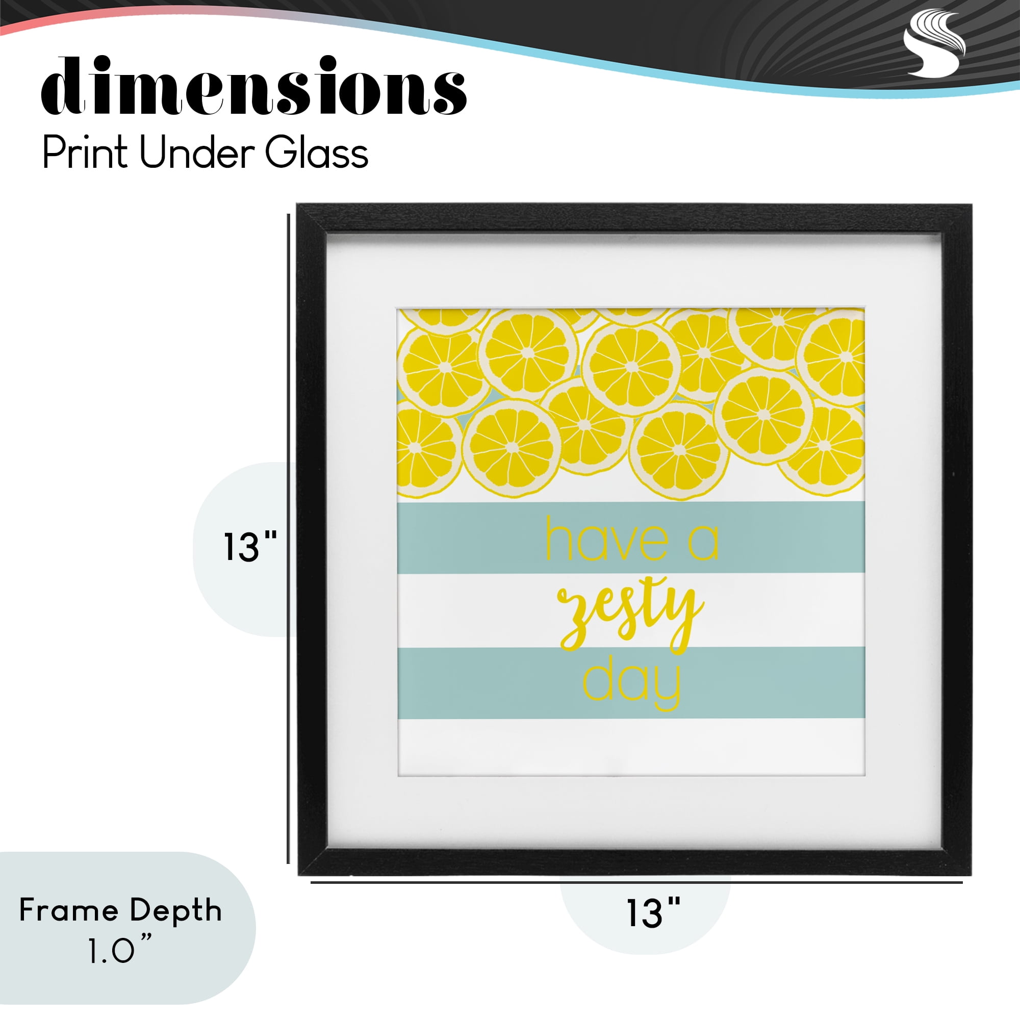 Stupell Industries Zesty Citrus with Stripes Black Framed Print Under Glass, design by Anna Quach