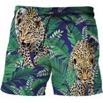 thumbnail image 1 of Pantalones cortos de playa 3D con estampado de leopardo de la selva para hombre, Shorts de Surf de secado rápido para verano, Shorts deportivos informales Fivean unisex, 1 of 2