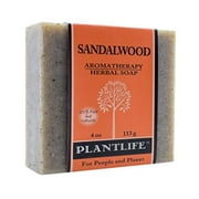 Plantlife Sandalwood 100% Pure & Natural Aromatherapy Herbal Soap- 4 oz (113g)