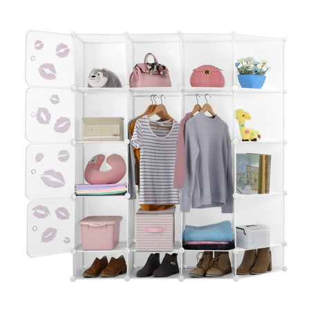 Closet Panels 12 Cube Closet Organizer,Storage Cabinet Garage Storage Racks Sets, Shelf Cabinet, Panels and Units for Books, Plants, Toys, Shoes, Clothes, for Bedroom & Living Room (White) ()