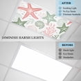 thumbnail image 4 of Red Sage Green Starfish Coastal Fluorescent Light Covers, Beach Nautical Coral Sea Magnetic Light Covers for Ceiling Lights, Fluorescent Ceiling Shade for Classroom Bedroom Office 4x2Ft x 1PCS, 4 of 8