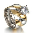 thumbnail image 3 of Bree Wedding Ring Set Women Stainless Steel Engagement Matching Band  Ginger Lyne Collection, 3 of 4