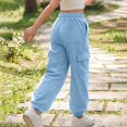 thumbnail image 3 of Lullu Girls Sweatpants Casual Athletic Joggers Cozy Cargo Pants, Sizes 5-14, 3 of 5