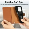 thumbnail image 6 of for Samsung Galaxy S25+/S25Plus Leather Phone Case Wallet Zipper Pocket Pouch Folio Flip Cover Kickstand, Multi Anti-theft Card Holder Cash Slot, Double Magnetic Buckle, Wrist Lanyard, 6 of 8