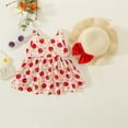thumbnail image 2 of JLFKNG Infants Girls Dresses Cute Sweet Strawberry Printed Short Sleeve Ruffled Loose Breathable Dress Suitable For Beach, Vacation,, 2 of 4