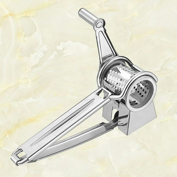 FRCOLOR 1Pc Stainless Steel Grater Cheese Garlic Hand Crank Grater (Silver)