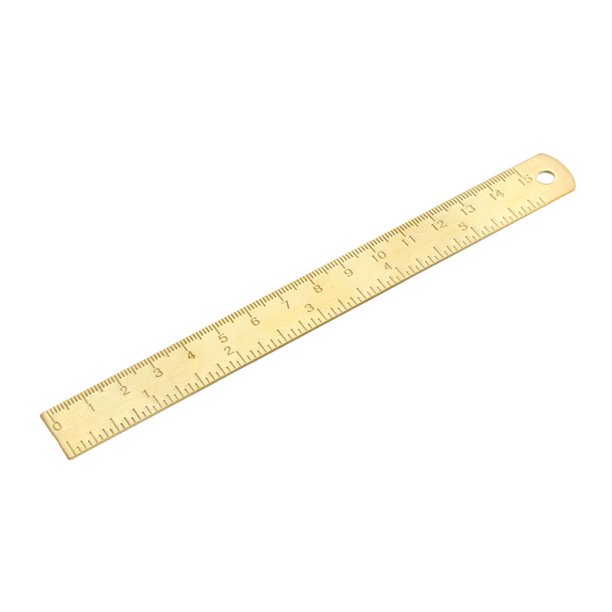 Regla Recta Uxcell 150mm / 6 Pulgadas Herramientas de Medición de Latón con Agujero para Colgar Amarillo