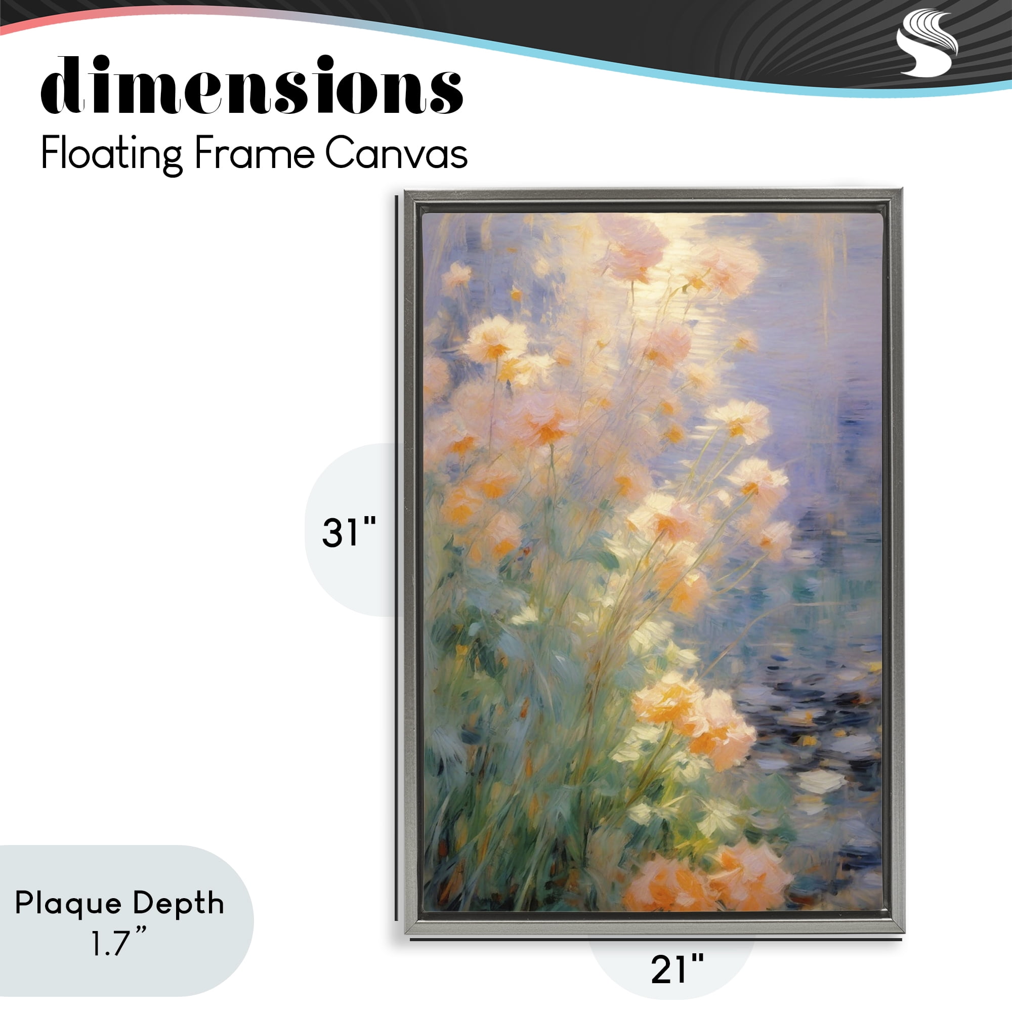 Stupell Industries Sunlit Pastel Blossoms Impression Gray Framed Floater Canvas Wall Art, design by Angie Hawke