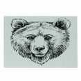 thumbnail image 1 of Animal Cutting Board, Hand Sketch Grizzly Bear Wildlife Mammal Ink Drawing Nature Theme Art, Decorative Tempered Glass Cutting and Serving Board, Small Size, Black White, by Ambesonne, 1 of 1