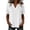 *White, variant on VBVC Women's Cotton-Linen V-Neck Blouse, Ladies' Rolled Cuff Short Sleeve Side Shirt, Button Detail Summer Tunic Top For Women,Black,S-2XL