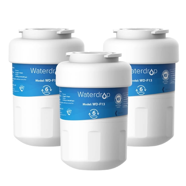 Waterdrop WD-F13 Reemplazo para GE® MWF®, SmartWater® MWFP, MWFINT, MWFA, GWF, HDX FMG-1, Kenmore® 9991, GSE25GSHECSS, WFC1201 Filtro de agua, paquete de 3